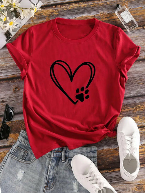 HEART PAW PRINT T-SHIRT