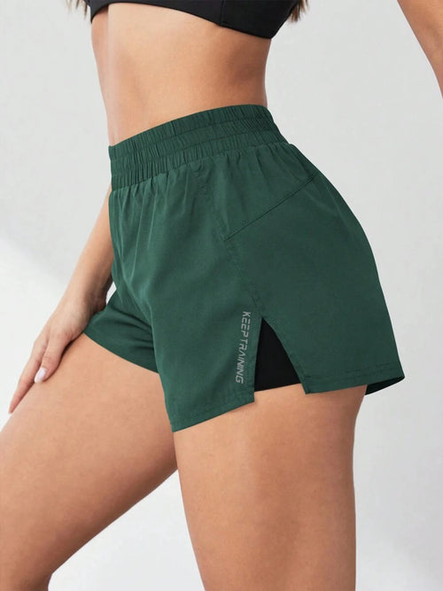 2026 New Style Faux Two-Piece Anti-Exposure Yoga Shorts Sports Shorts