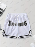 Summer New Men's Los Angeles Print Baskerball Short Pants Jersey