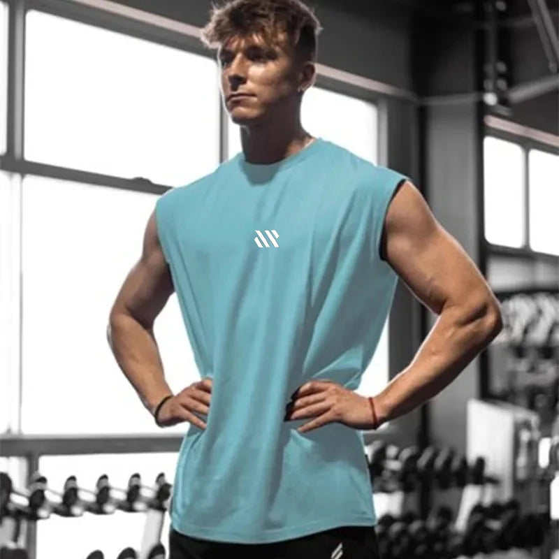 Men's Sleeveless Sports Shirt, Gym Fitness, Running, Quick Drying