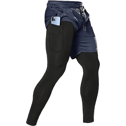 Men's Sport Pants 2 in1 Training Athletic Tracksuits Sportswear