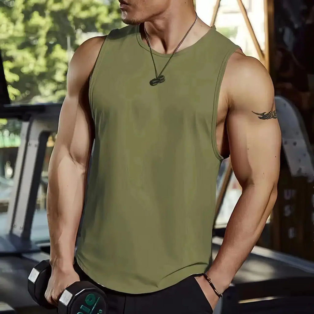 Summer Men's Gym Tank Top Fitness Training Clothing Quick-drying Loose