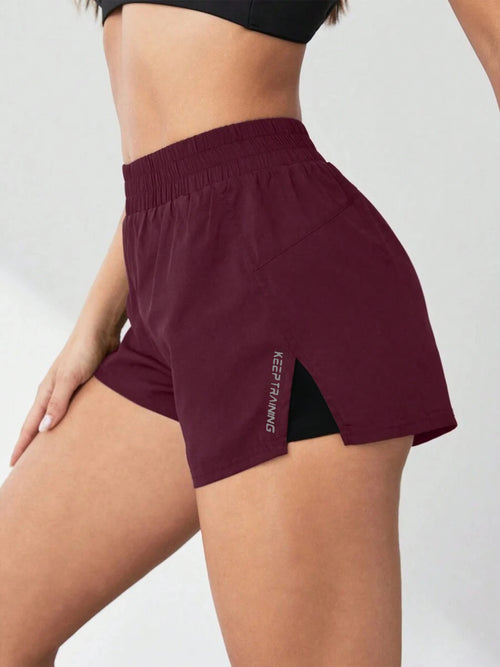 2026 New Style Faux Two-Piece Anti-Exposure Yoga Shorts Sports Shorts