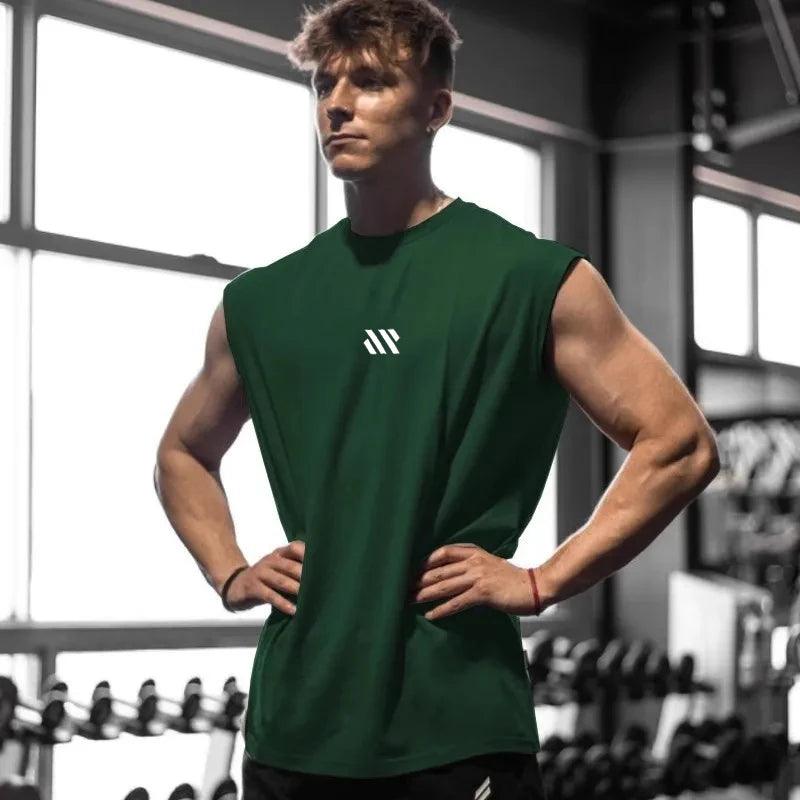 Men's Sleeveless Sports Shirt, Gym Fitness, Running, Quick Drying