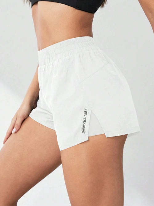 2026 New Style Faux Two-Piece Anti-Exposure Yoga Shorts Sports Shorts