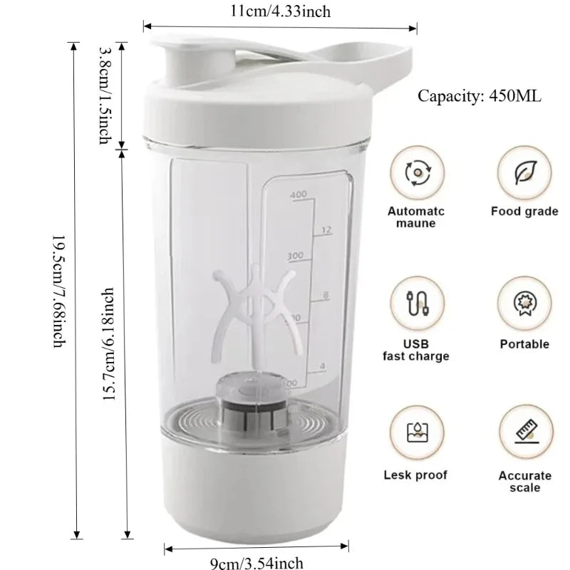Electric Self Stirring Mug,Protein Powder Milkshake Shaker Bottle,USB