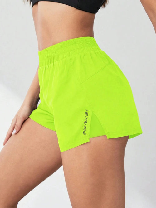 2026 New Style Faux Two-Piece Anti-Exposure Yoga Shorts Sports Shorts