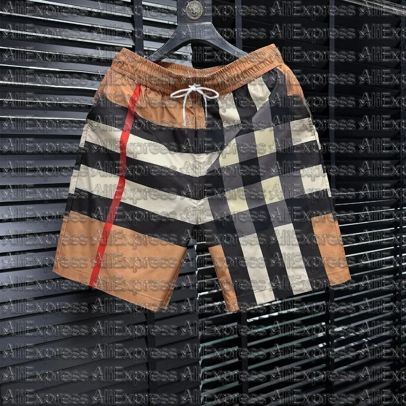 Fashion Plaid Casual Shorts for Men, 2026 Summer New Style, Loose