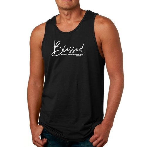 Mens Fitness Tank Top Graphic T-shirt Blessed with Every Spiritual