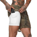 E-Baihui 2020 Summer New Double-layer Shorts Five-point Pants Men's