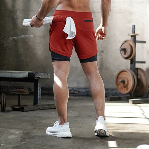 2020 Men's Running Shorts 2 In 1 Double Jogging Gyms Fitness Training